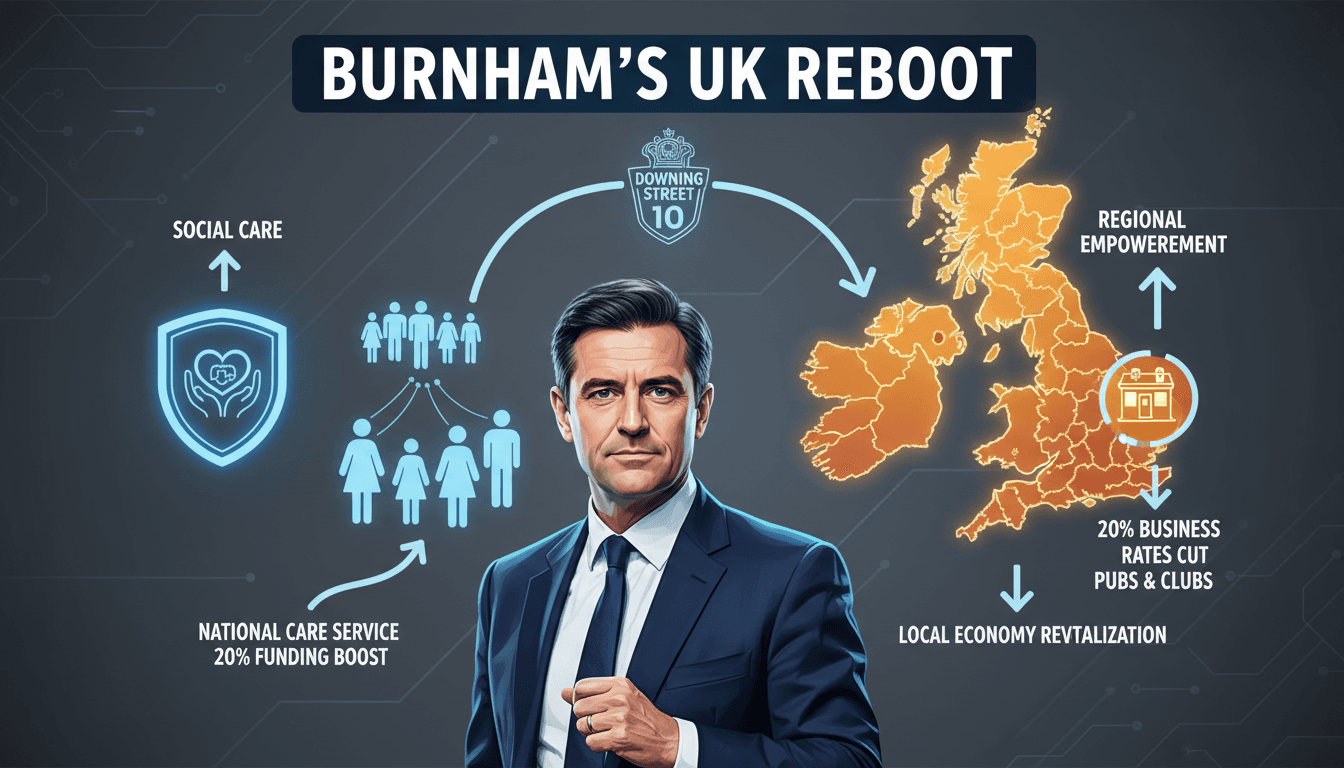 Andy Burnham delivering his inaugural speech as UK Prime Minister