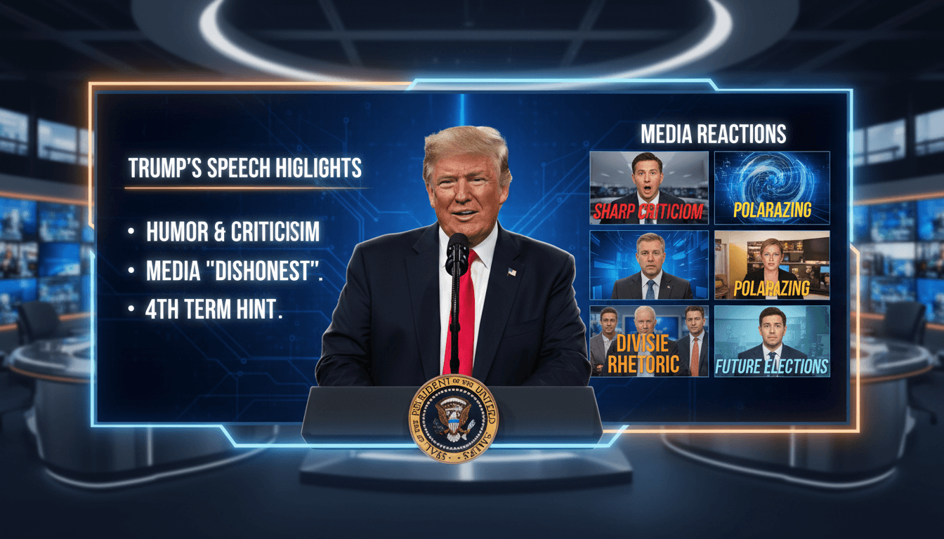 President Trump speaking at the White House Correspondents' Dinner