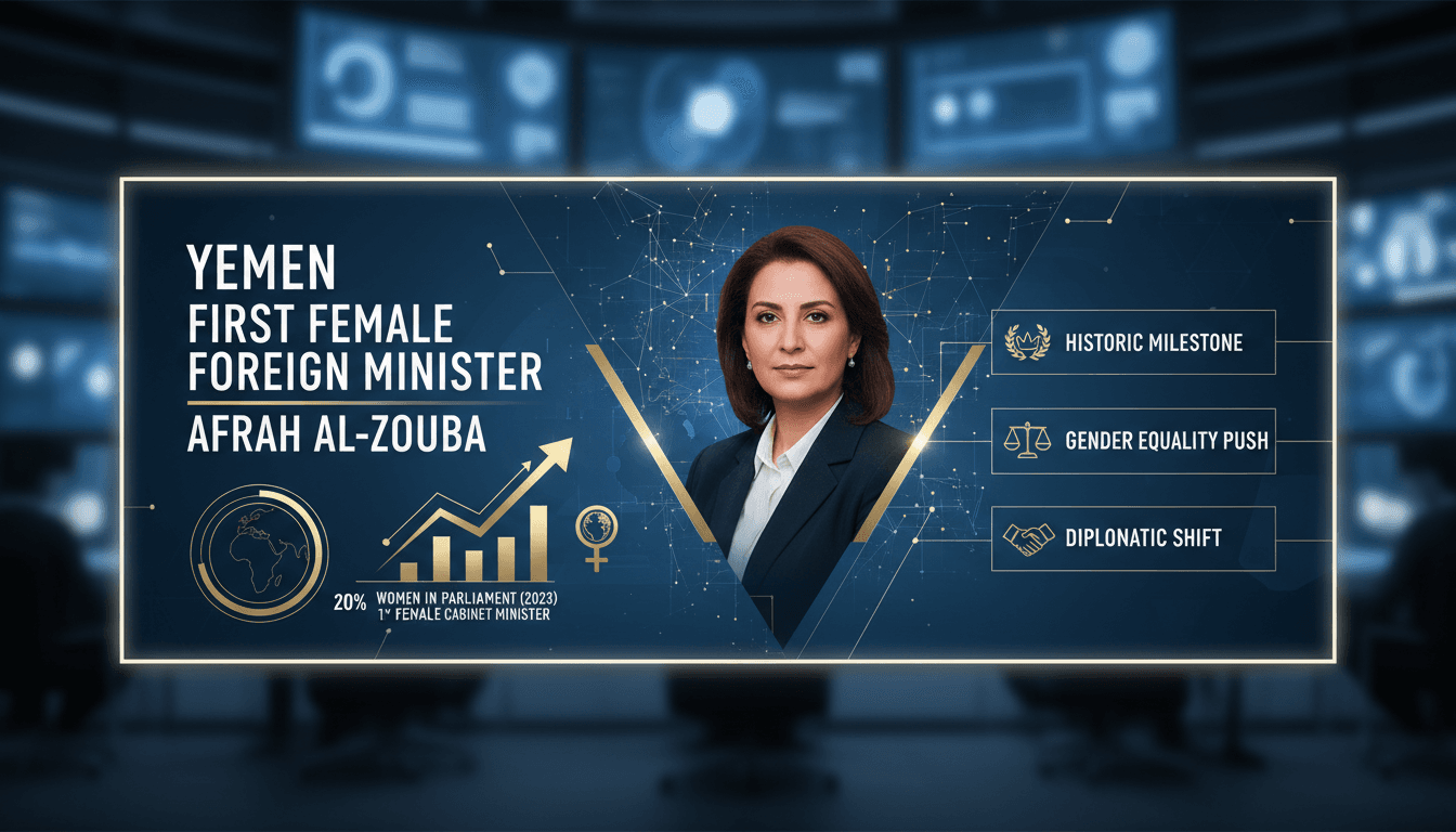 Afrah al-Zouba, Yemen's first female foreign minister, at her appointment ceremony.