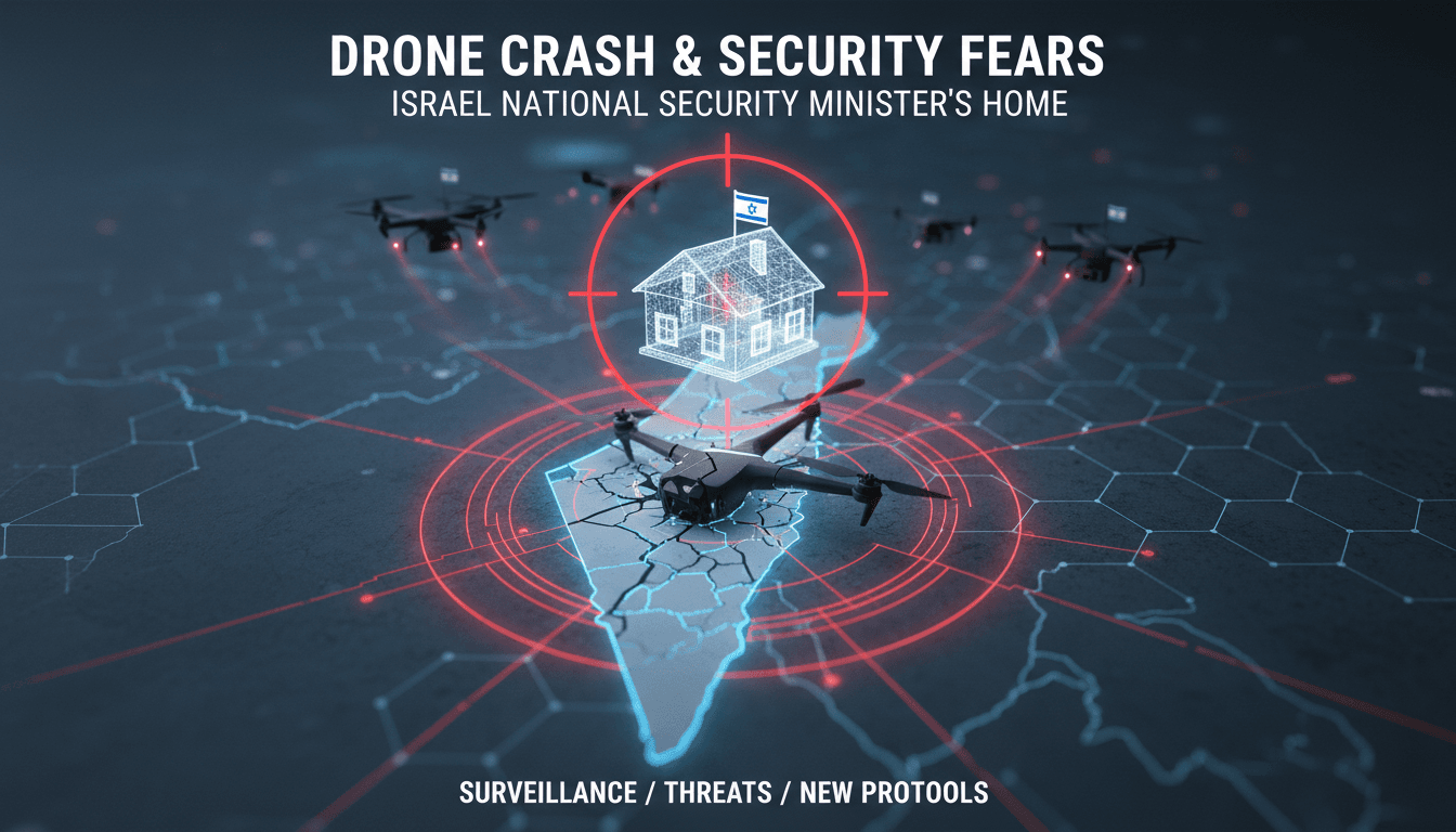 Drone crash site near the residence of Israeli National Security Minister Itamar Ben Gvir.