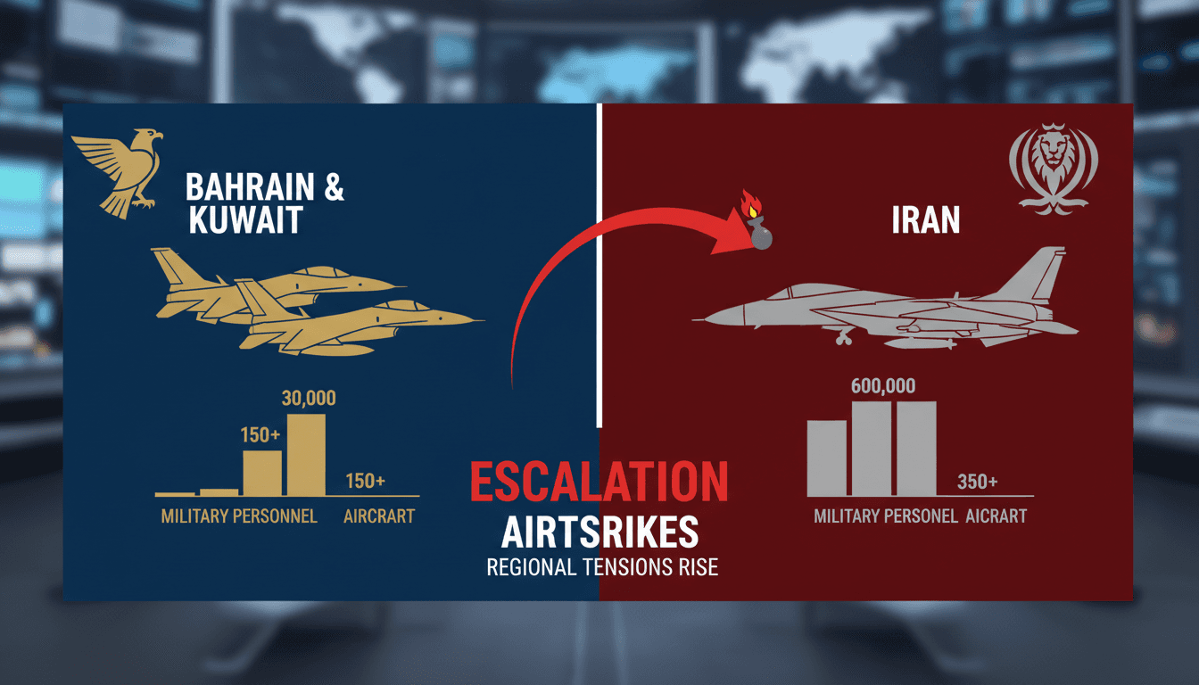 Bahrain and Kuwait conduct airstrikes against Iranian military sites escalating regional tensions