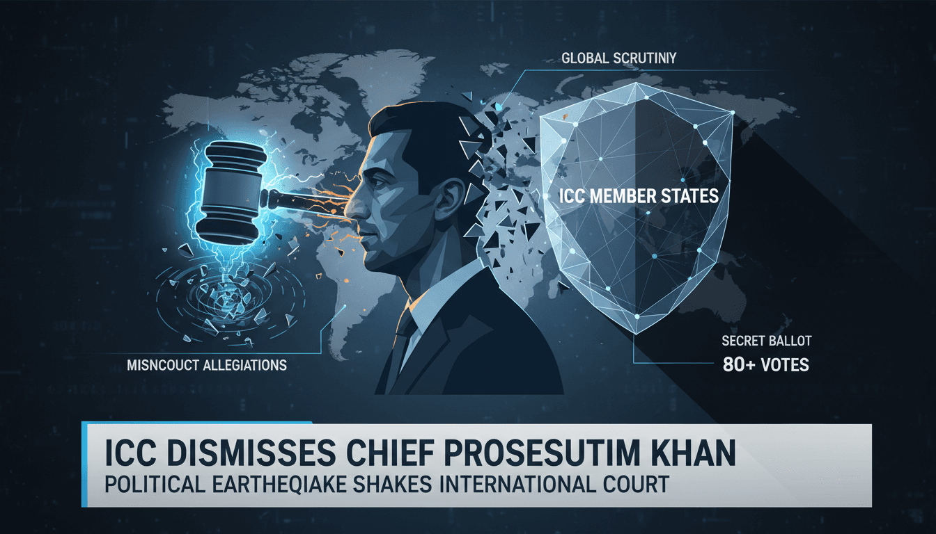 ICC building with a focus on justice and accountability themes.
