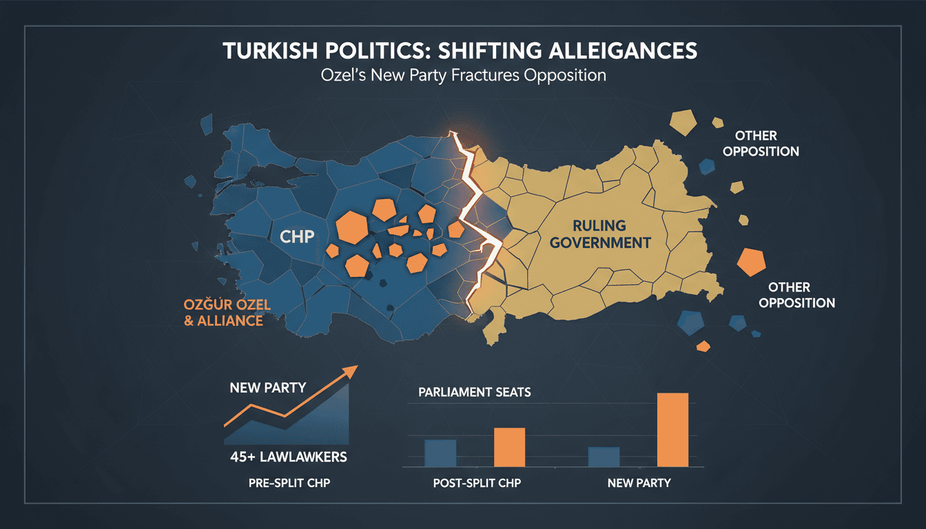 Ozgur Ozel announcing the formation of a new political party in Turkey.