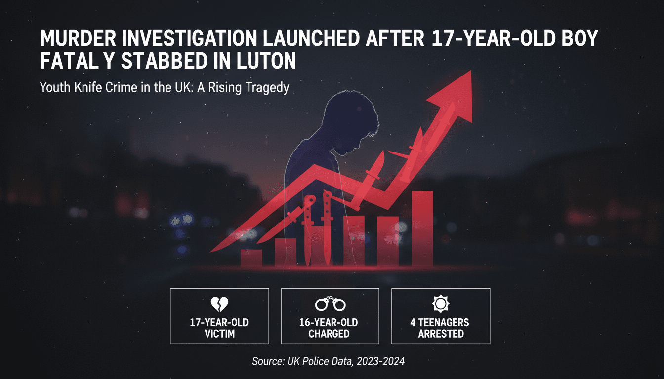 Scene of the tragic stabbing incident in Luton involving a 17-year-old boy.