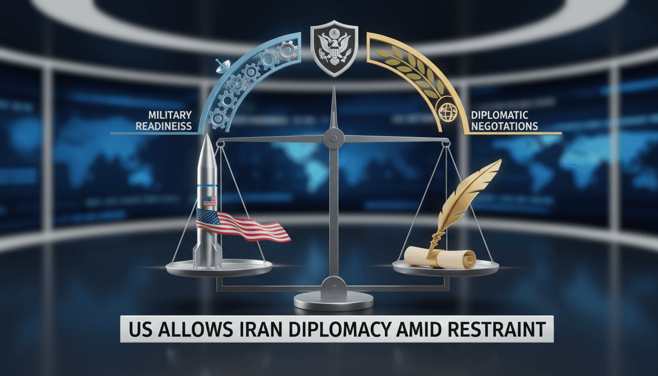 U.S. and Iran flags symbolizing diplomatic negotiations and military readiness.