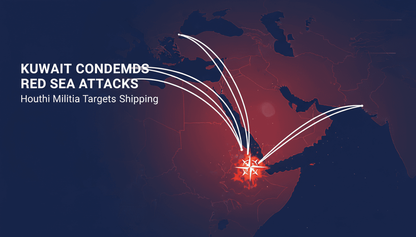 Kuwait's condemnation of Houthi militia attacks on shipping routes in the Red Sea.