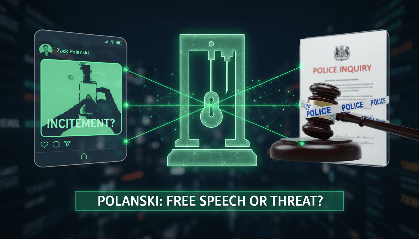 Zack Polanski, leader of the Green Party, under police inquiry for alleged incitement.