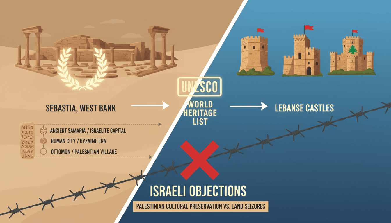 UNESCO Adds Sebastia and Lebanese Castles to World Heritage List Amid Israeli Objections