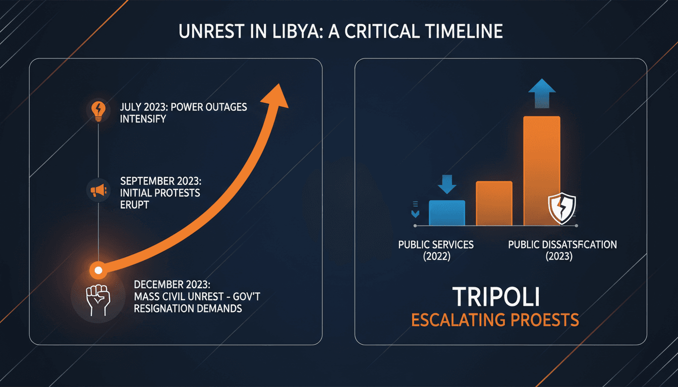 Protesters in Tripoli demanding government accountability and better services.