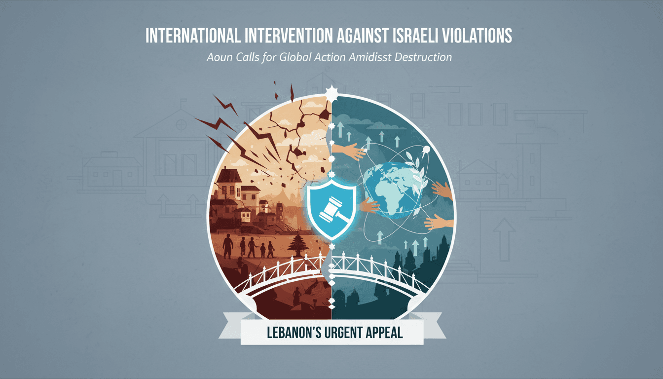 President Joseph Aoun addressing the UN High Commissioner on human rights violations.