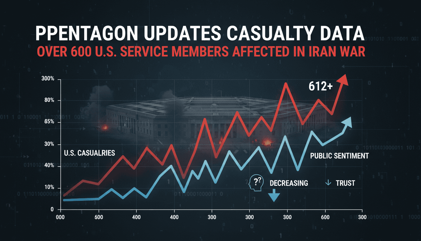 Pentagon updates on U.S. service member casualties in Iran war