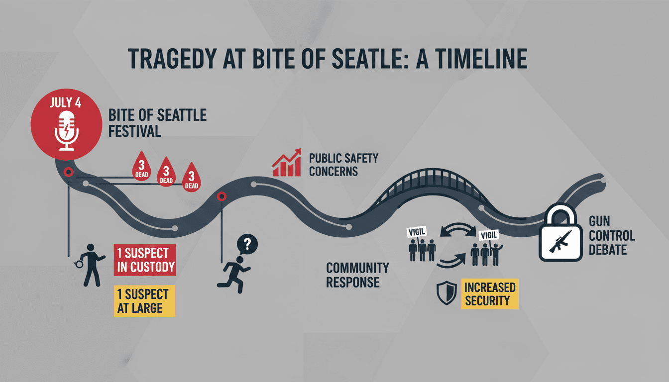 Scene from the Bite of Seattle festival following the shooting incident.