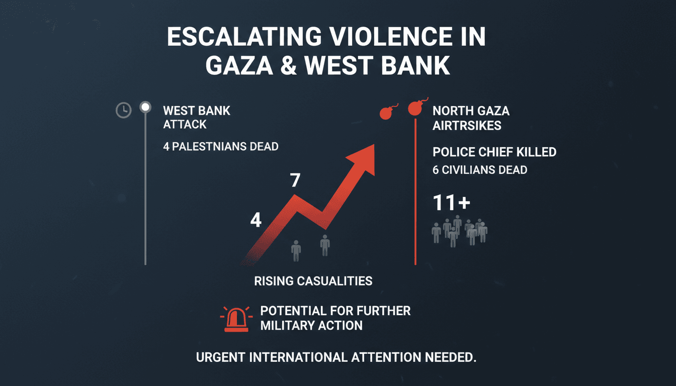 Israeli airstrikes kill North Gaza police chief and six civilians amid escalating violence