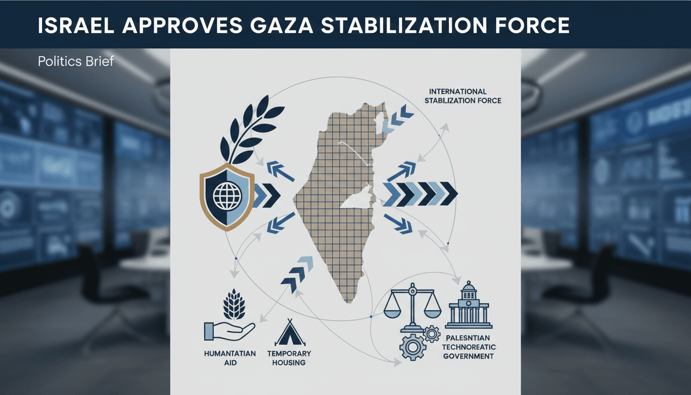 Israeli security cabinet meeting discussing international force deployment in Gaza.