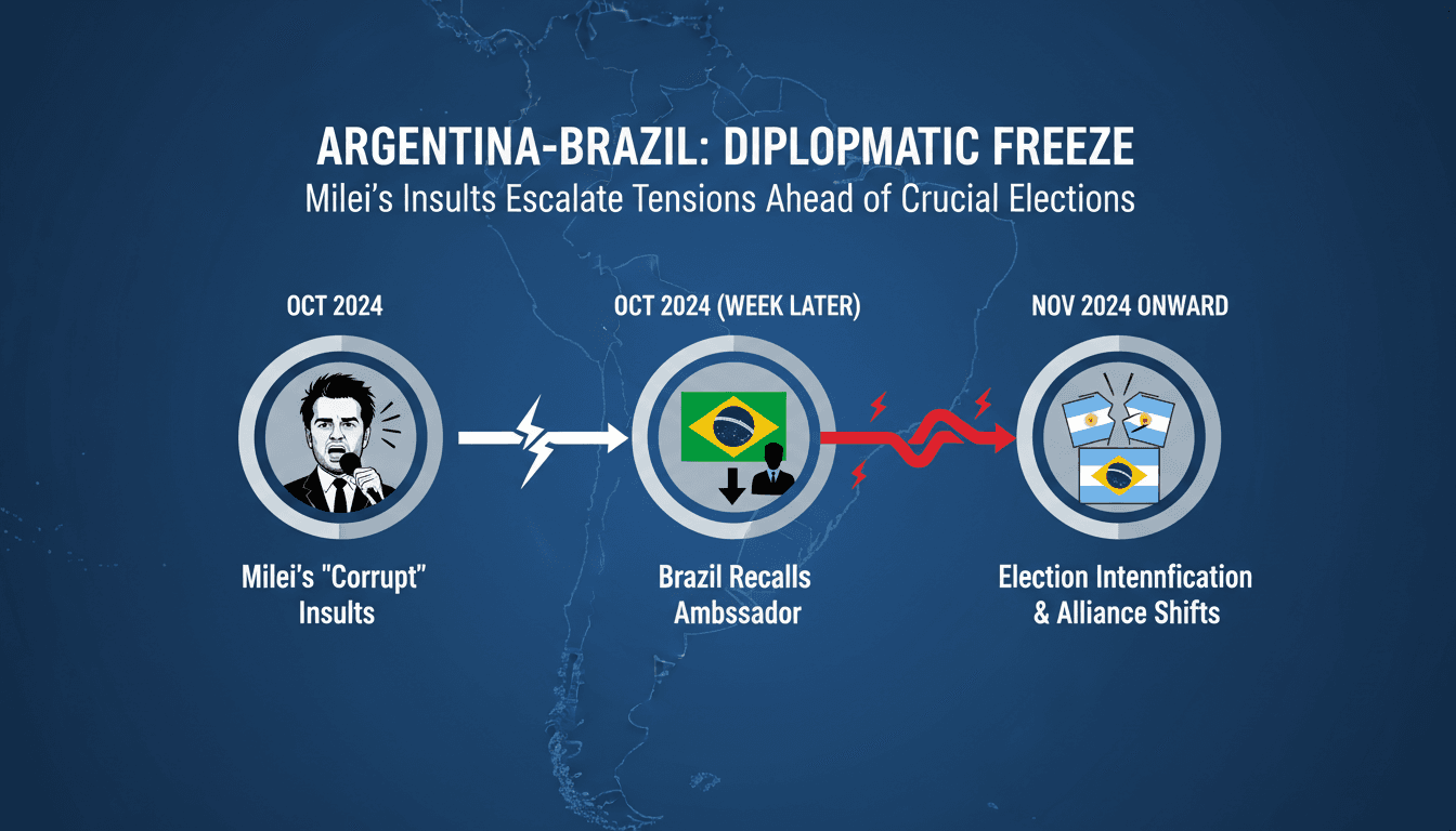 Diplomatic tensions between Argentina and Brazil highlighted by Milei's insults to Lula.