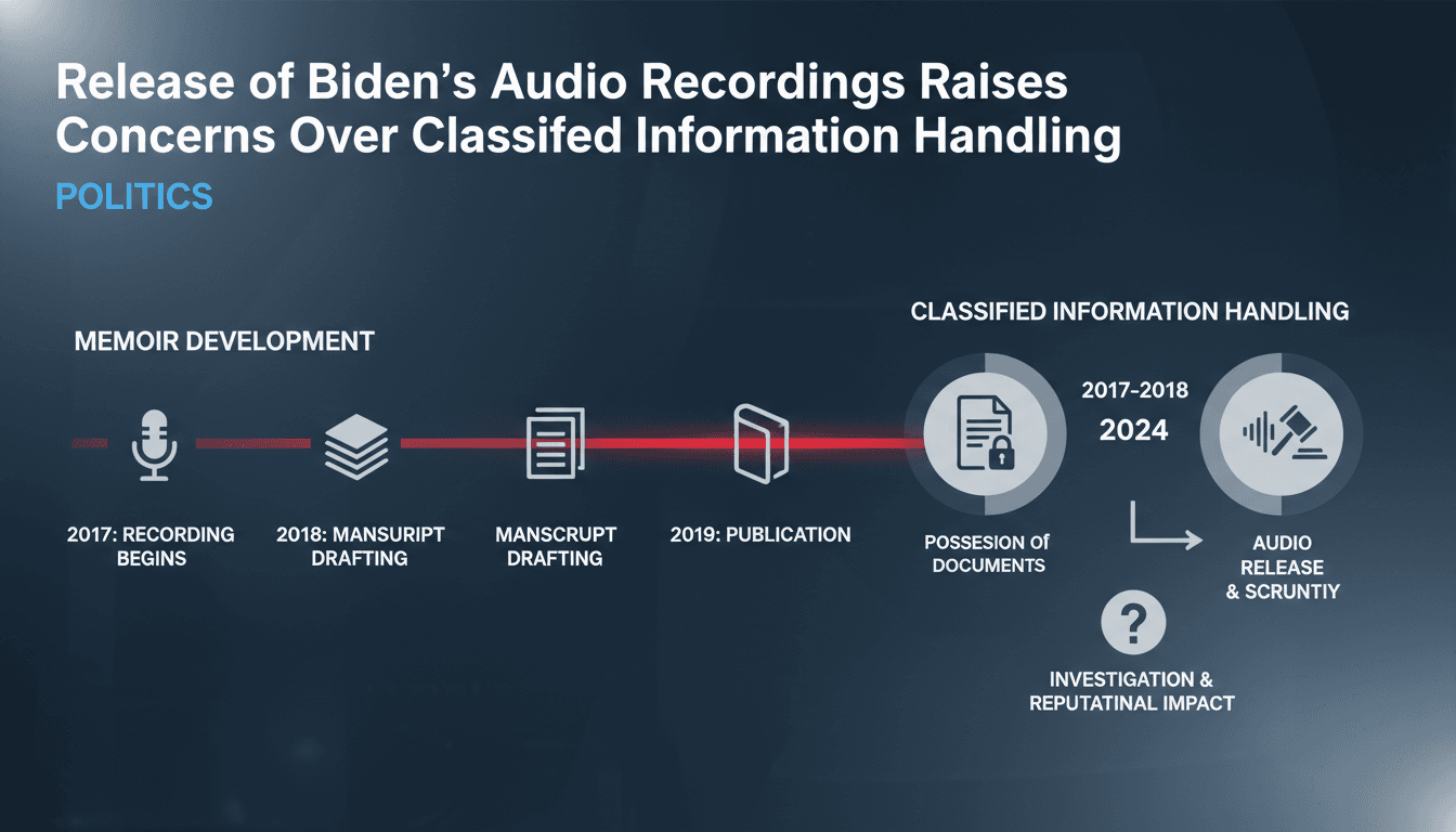 Former President Biden discussing classified information in audio recordings.