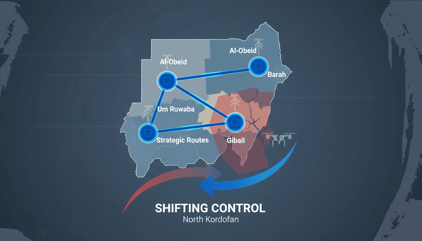 Map showing territorial control in North Kordofan, Sudan.