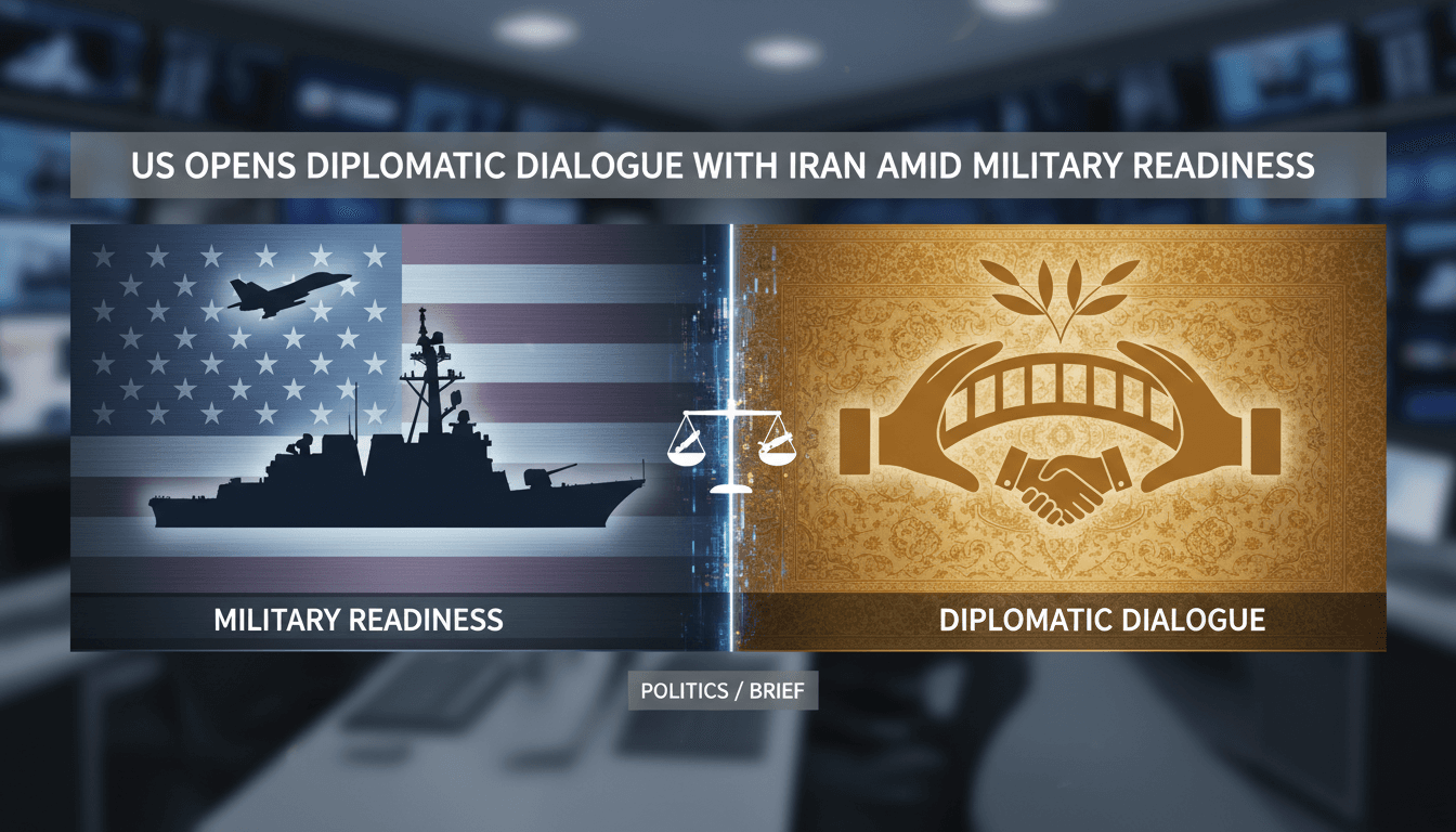 U.S. and Iran flags symbolizing diplomatic negotiations and military readiness.