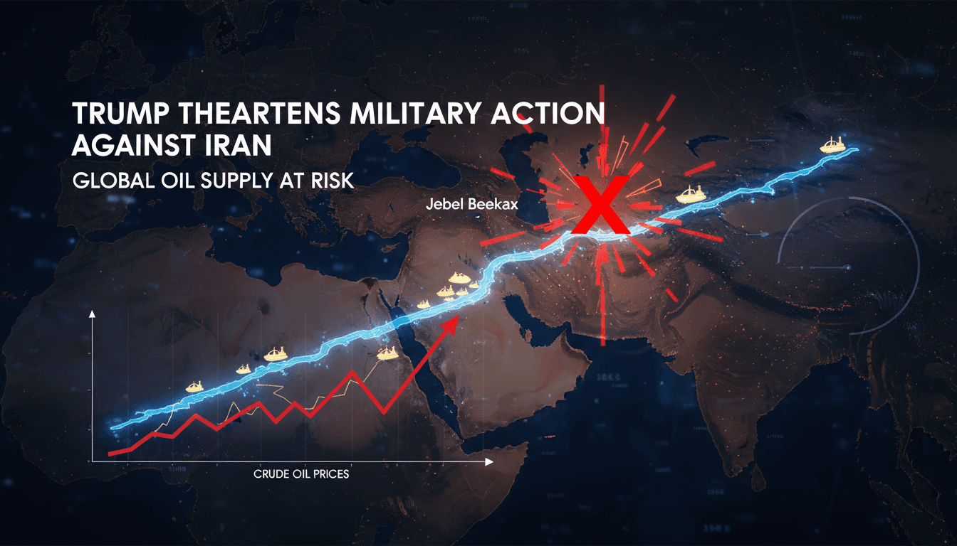 President Trump addressing military action threats against Iran over nuclear negotiations.