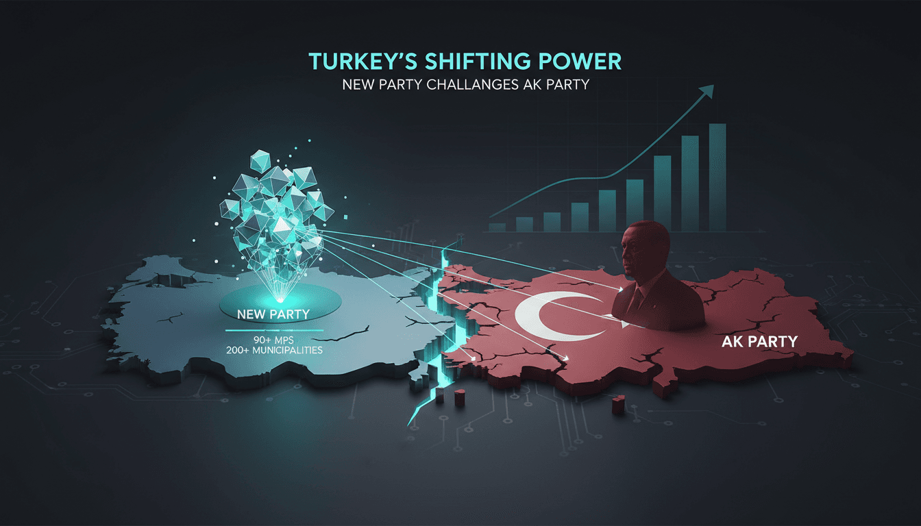 A visual representation of the political shift in Turkey with the emergence of a new party.
