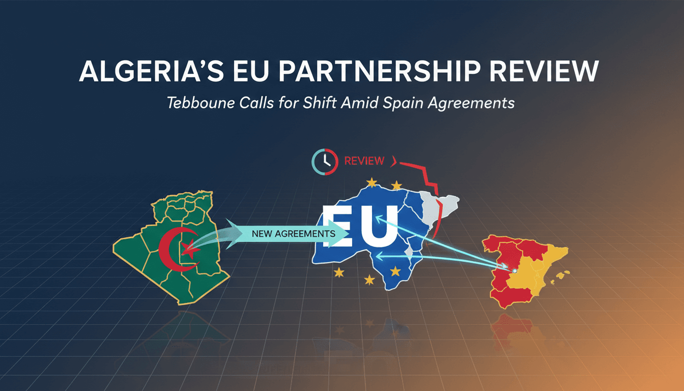 President Tebboune discussing Algeria's EU partnership and Spain agreements.