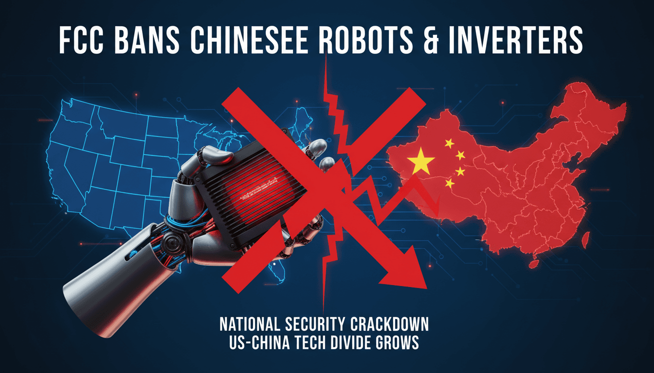 FCC announcement on banning Chinese humanoid robots and power inverters