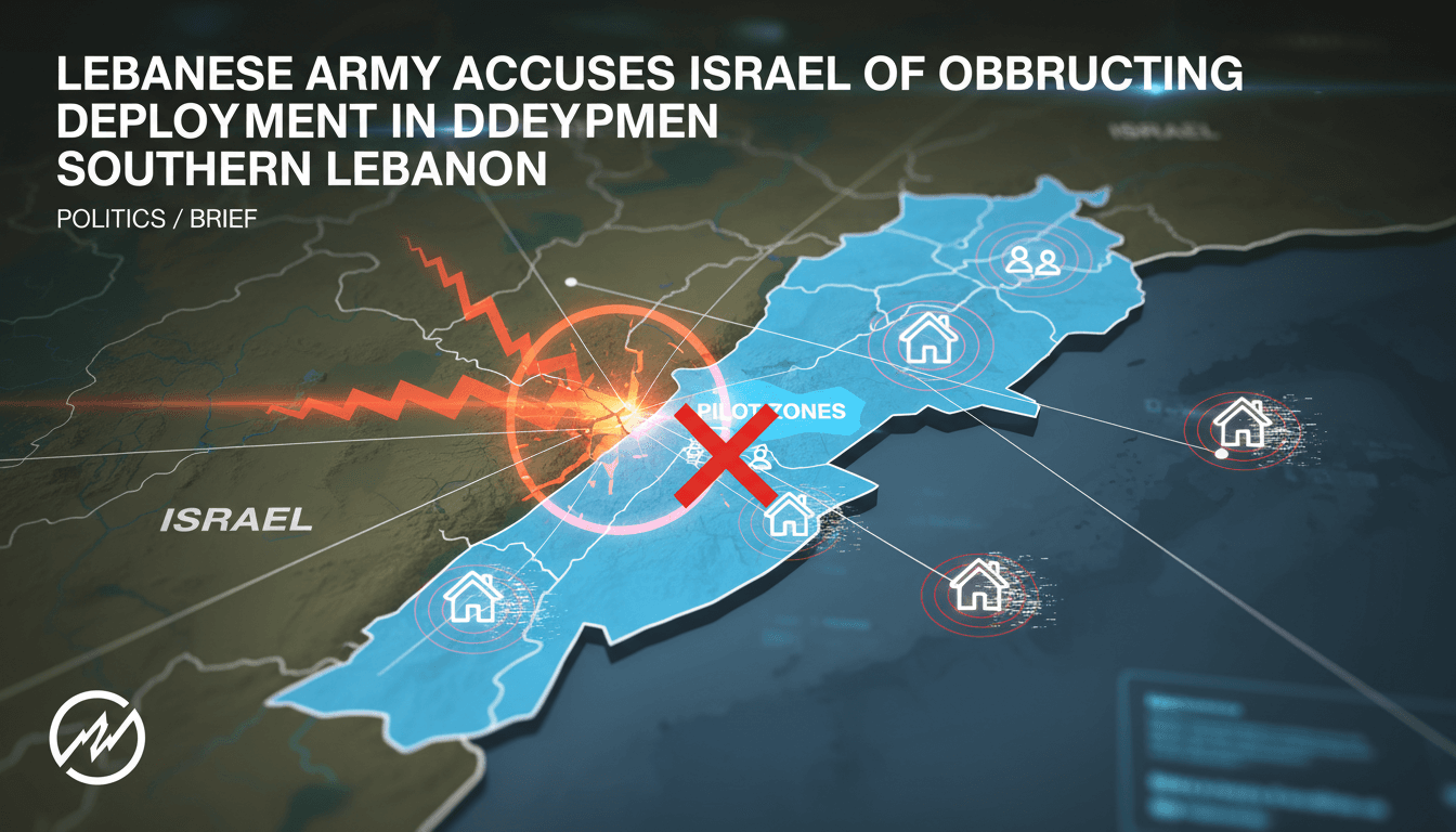 Map showing southern Lebanon pilot zones and military action impacts.