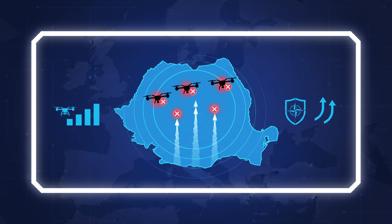 Romanian military intercepting a suspected Russian drone in airspace
