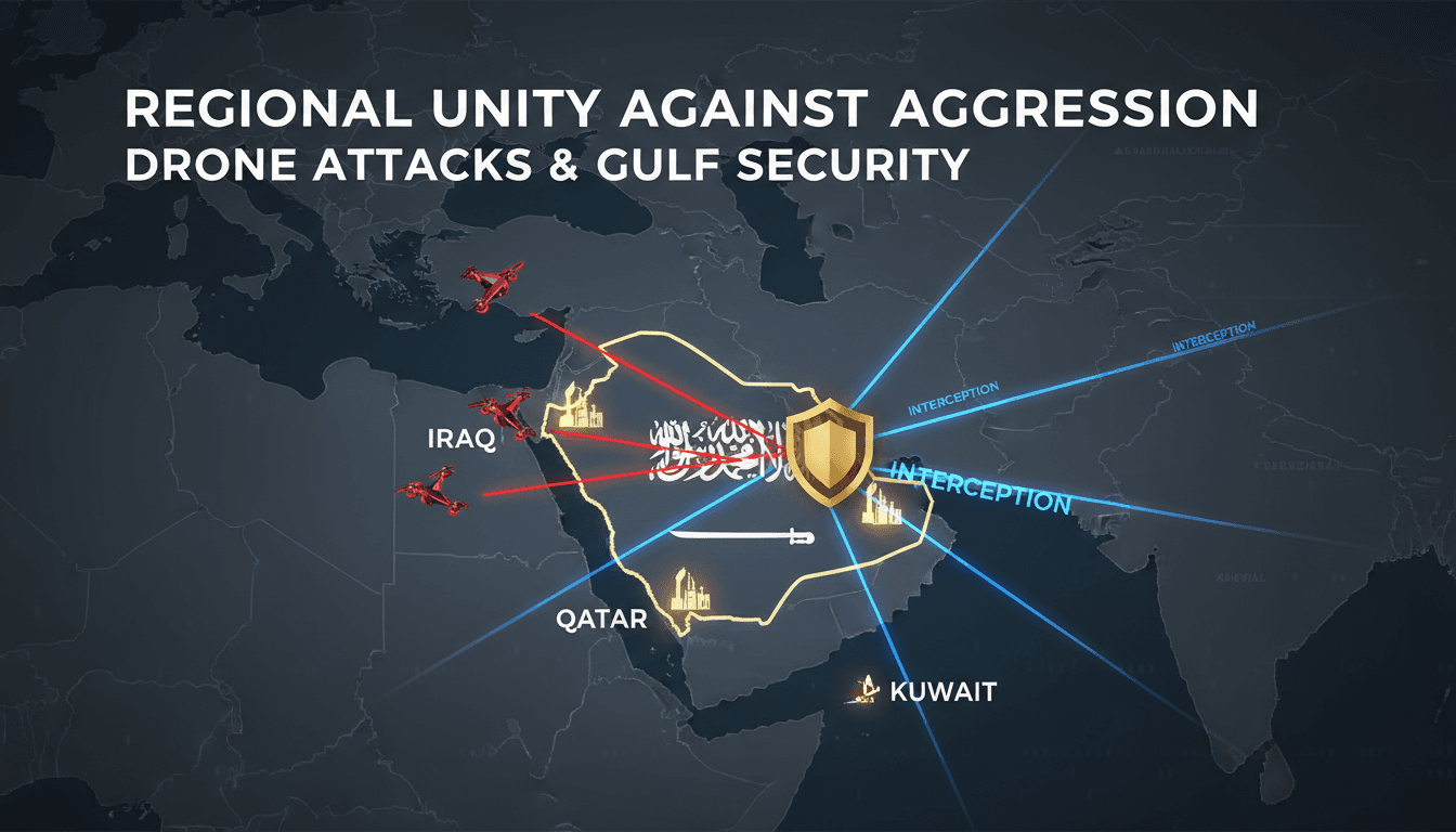 Saudi air defenses intercepting drones targeting oil facilities