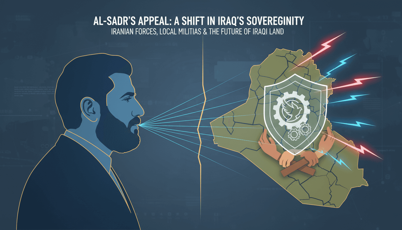 Moqtada al-Sadr addressing the public on Iraqi sovereignty and regional peace.