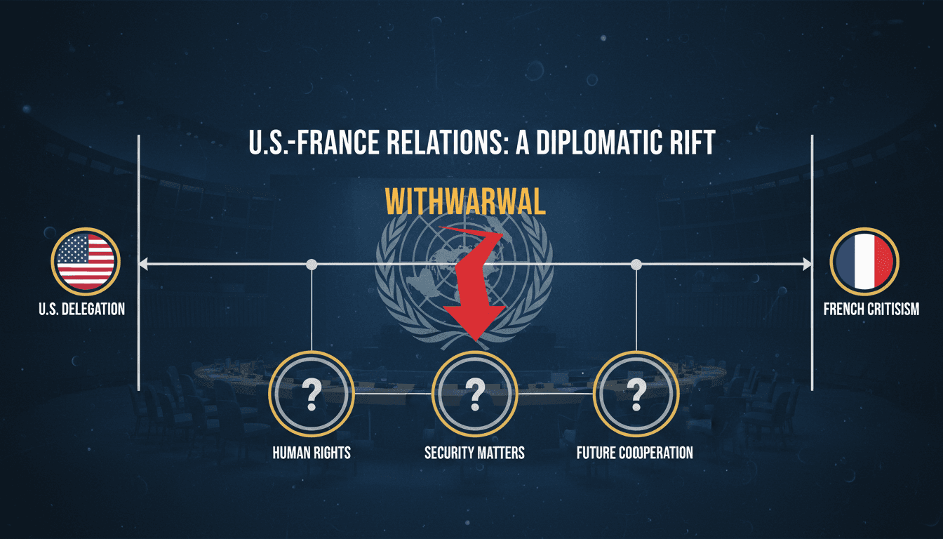 U.S. and French flags symbolizing diplomatic relations at the UN