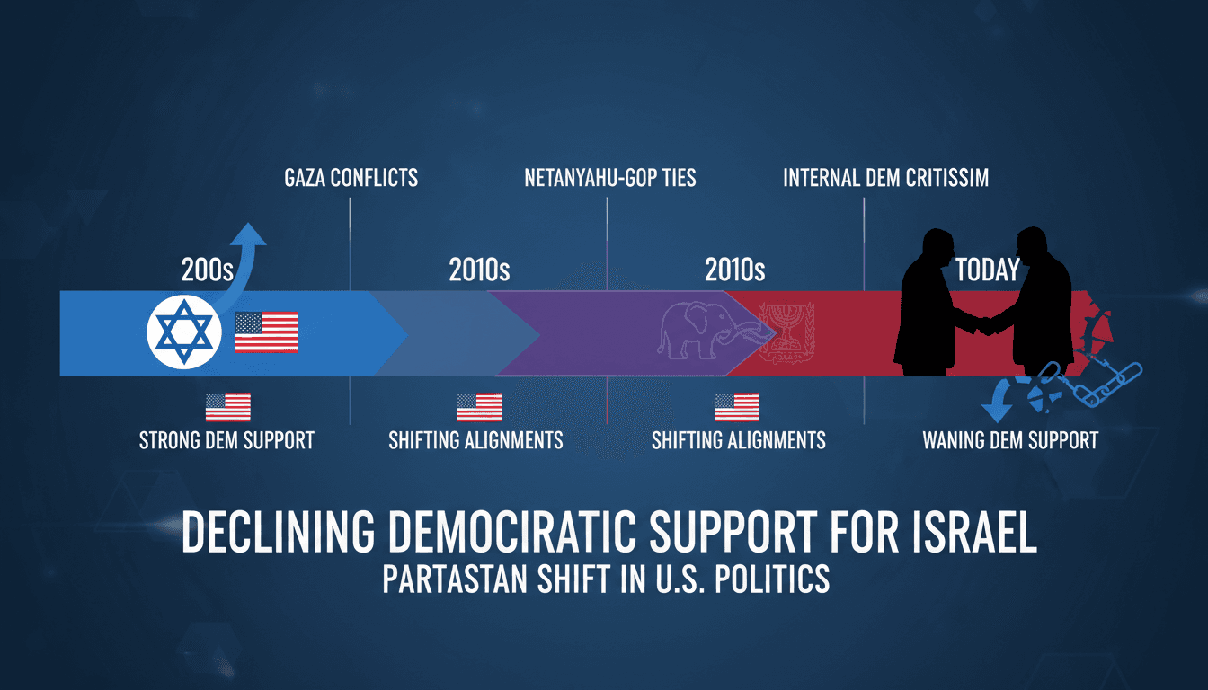 A visual representation of the changing dynamics in U.S. support for Israel among Democrats.
