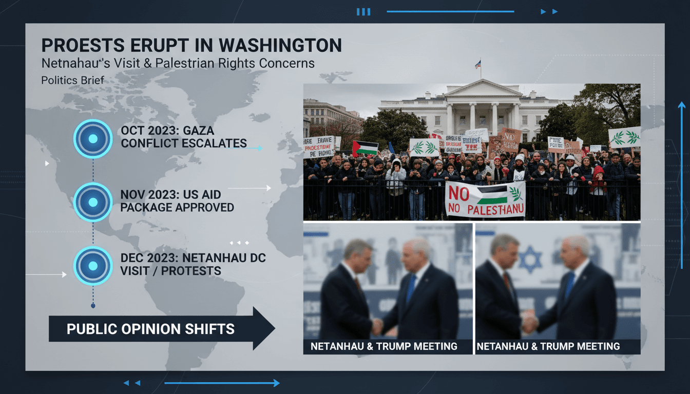 Demonstrators protesting against Netanyahu's visit in Washington, D.C.