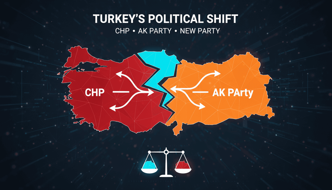Visual representation of Turkey's political landscape changes with new party formation.