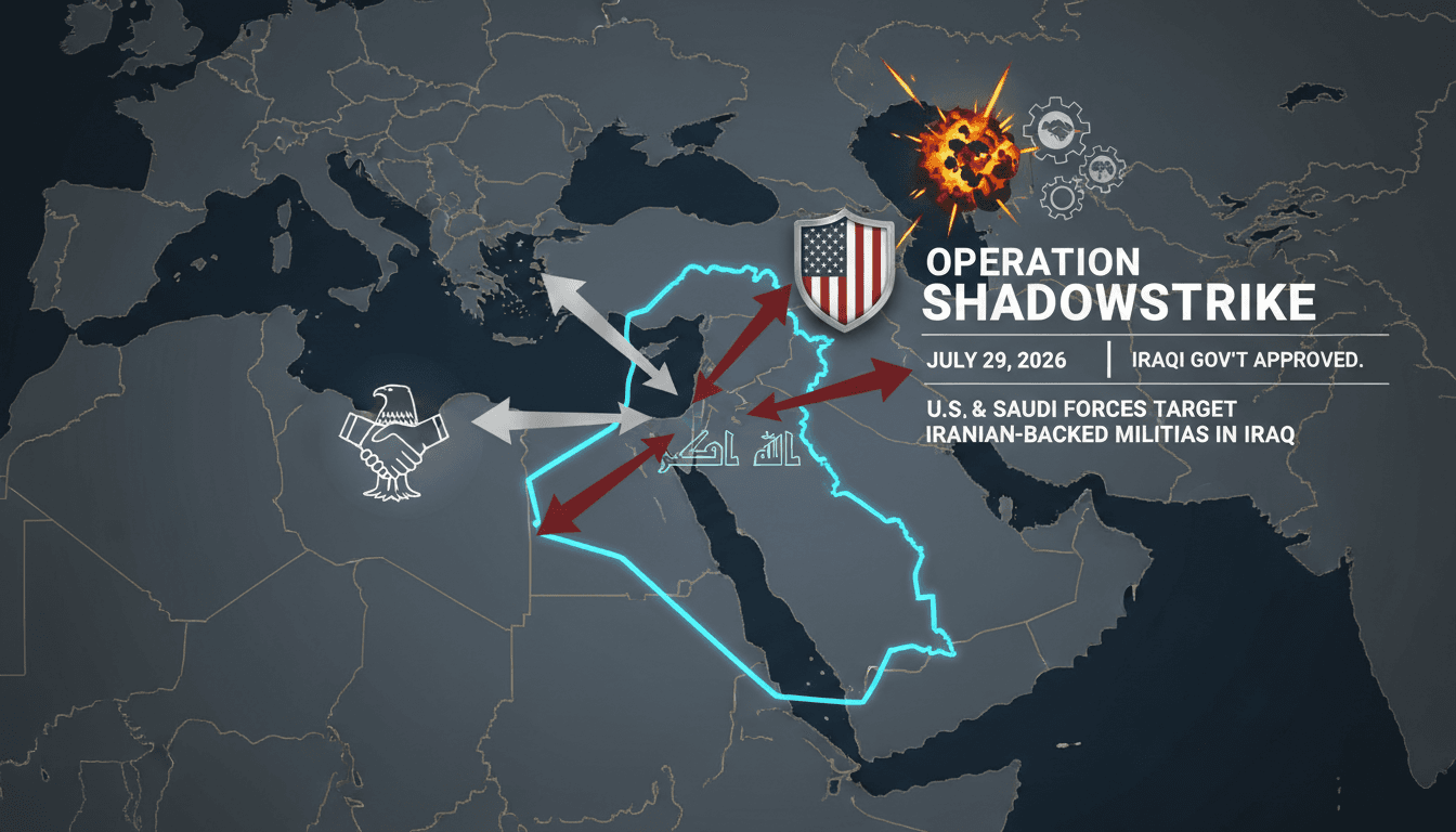 U.S. and Saudi forces conducting airstrikes in Iraq against Iranian-backed militias.