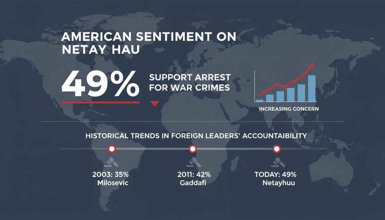Poll results showing American support for Netanyahu's arrest for war crimes.