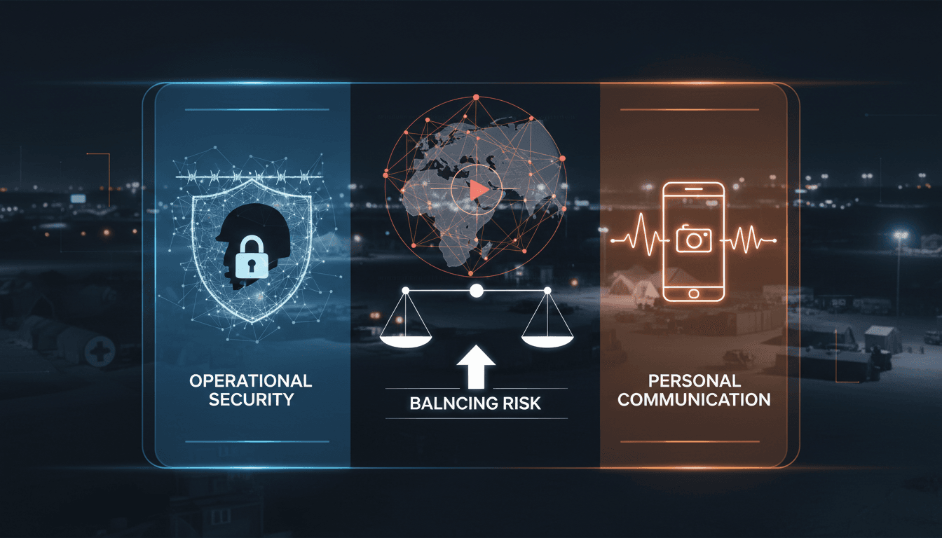 U.S. military personnel discussing operational security measures.