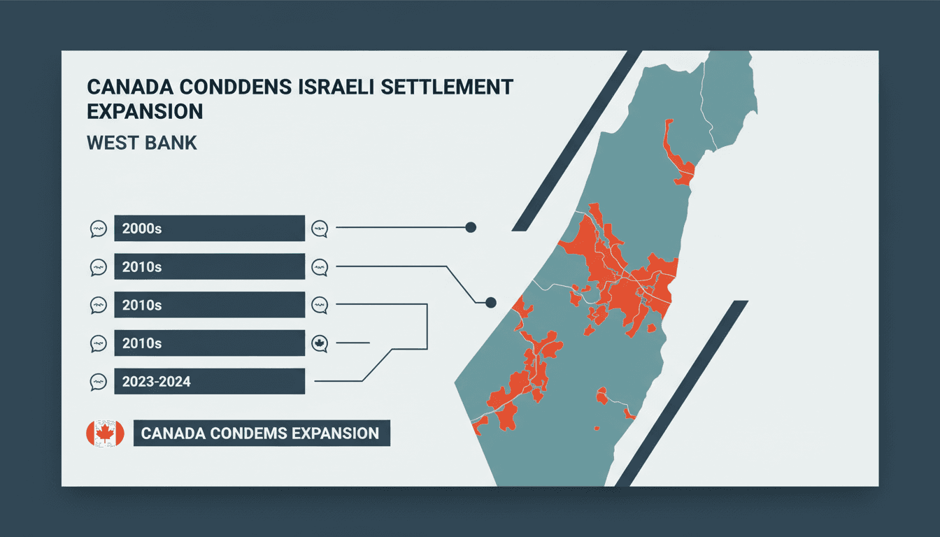Map showing Israeli settlements in the West Bank with diplomatic timelines.