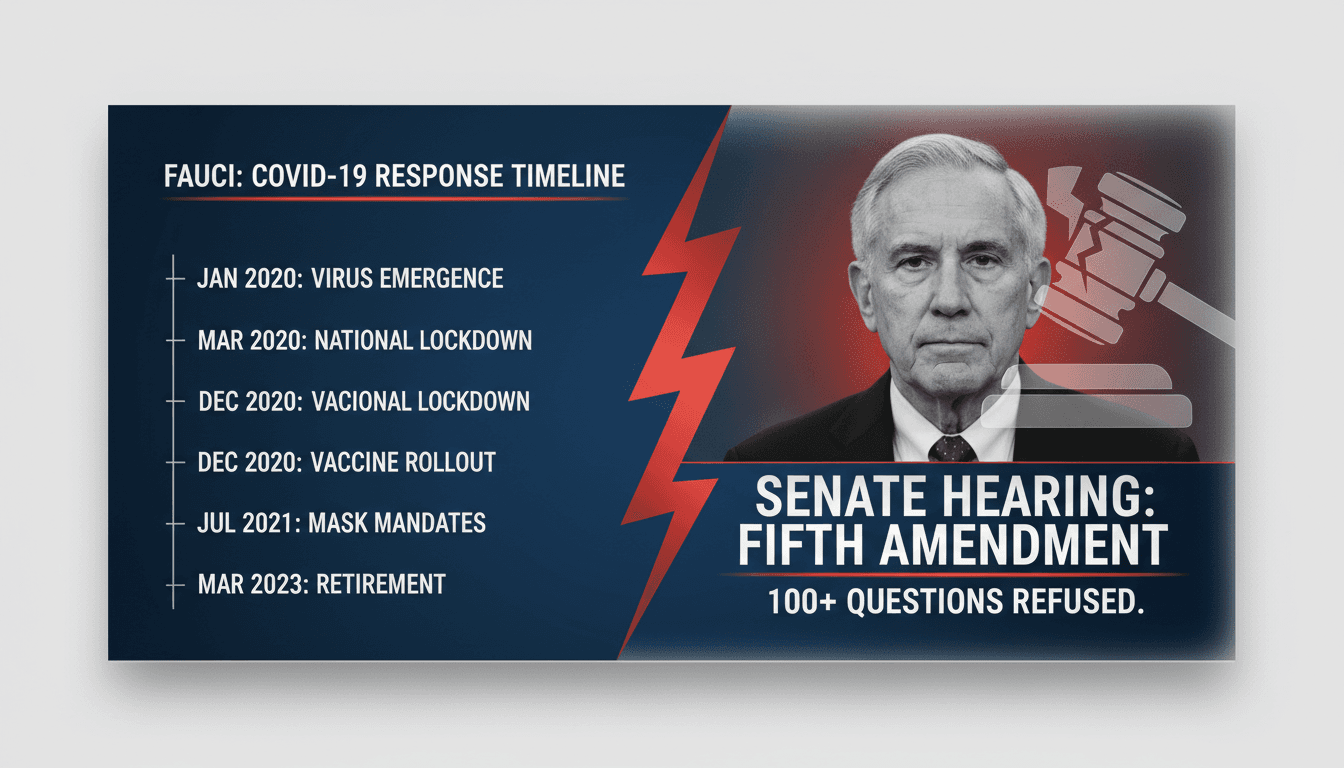 Dr. Anthony Fauci testifying at a Senate hearing on COVID-19.