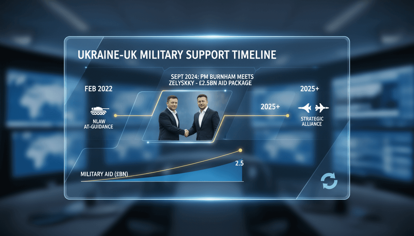 Ukrainian President Zelenskyy meets UK Prime Minister Andy Burnham to discuss military support.