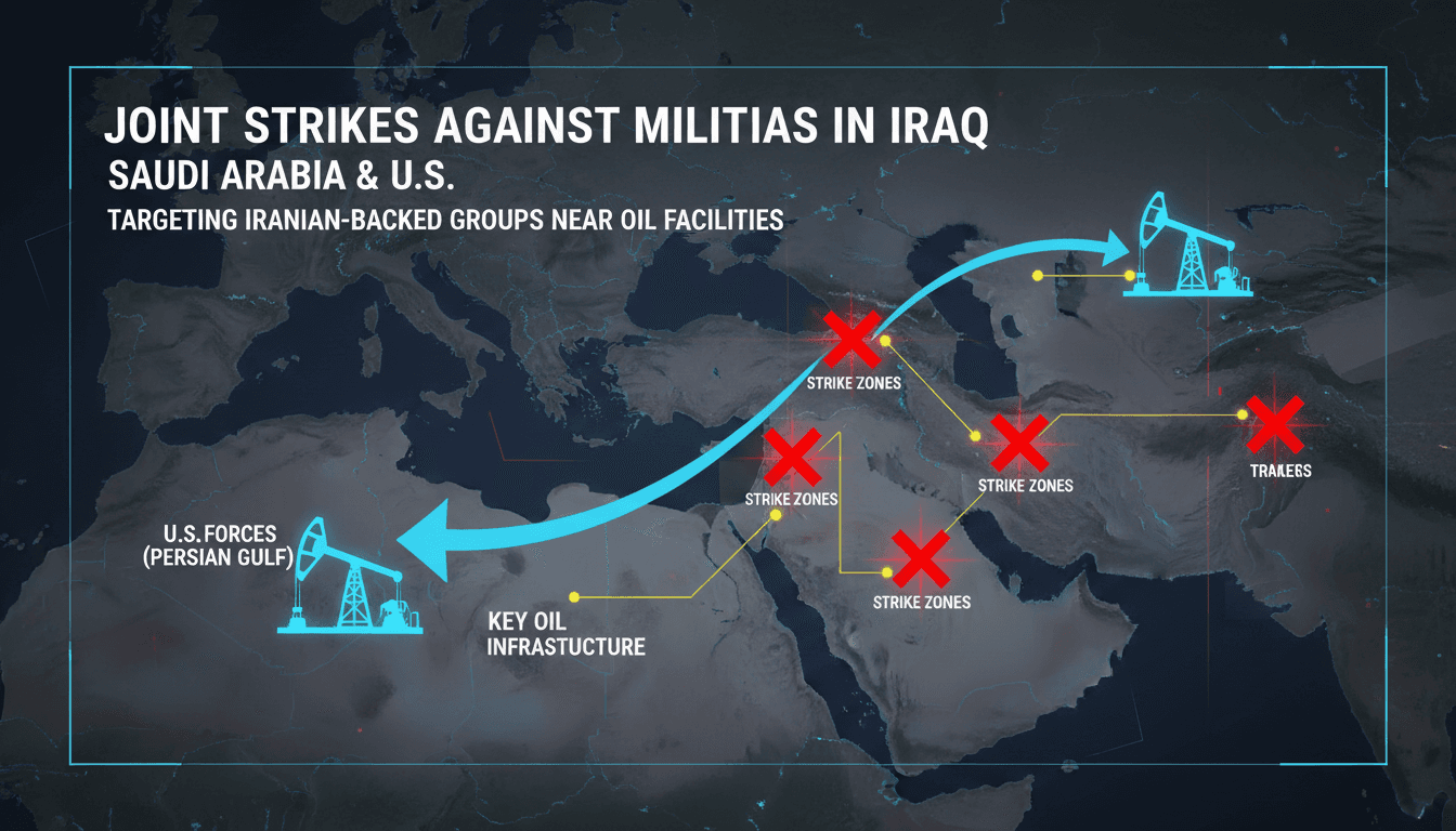 Map showing military strike locations against Iranian-backed militias in Iraq.