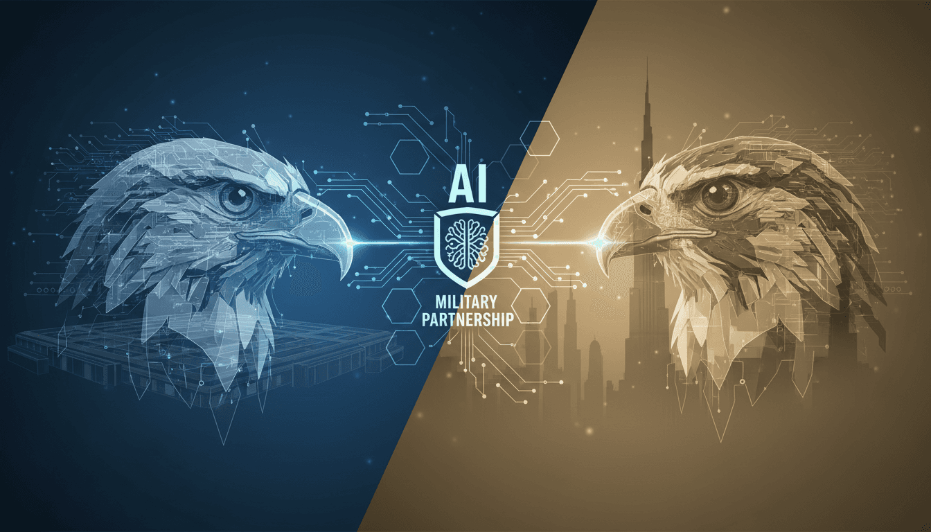 US and UAE flags symbolizing military collaboration in AI development.