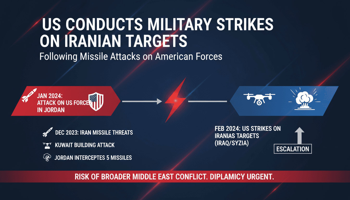 US military strikes on Iranian targets following missile attacks