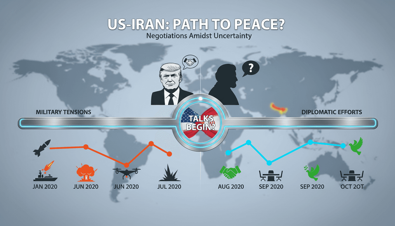 President Trump discussing US-Iran negotiations amidst military tensions.