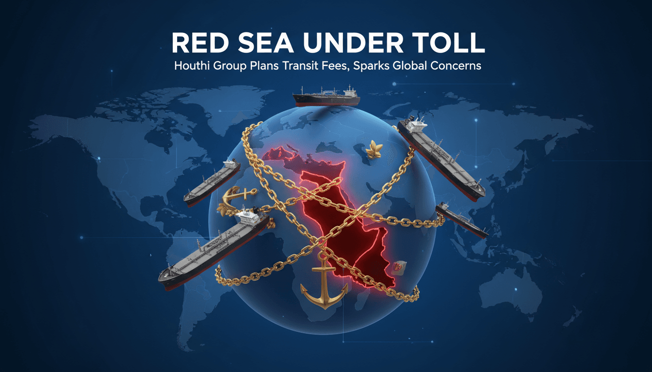 Map highlighting the Red Sea shipping lanes and potential fee impacts.