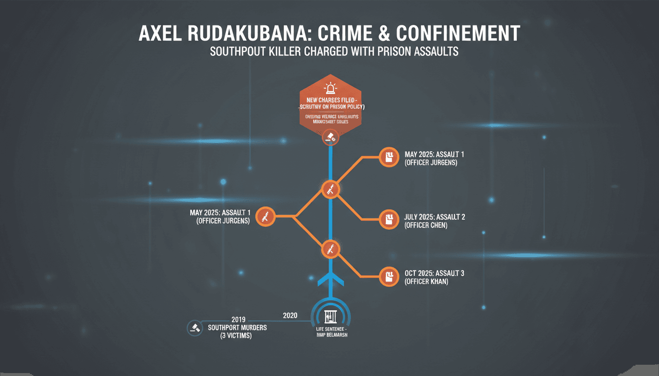Axel Rudakubana, the Southport killer, in a prison setting.