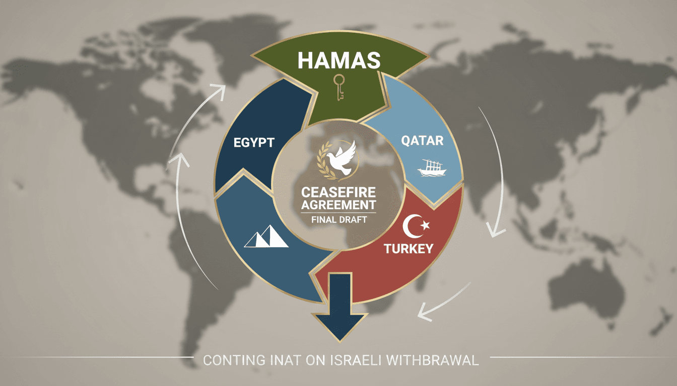Hamas leaders discussing ceasefire terms with mediators from Egypt, Qatar, and Turkey.