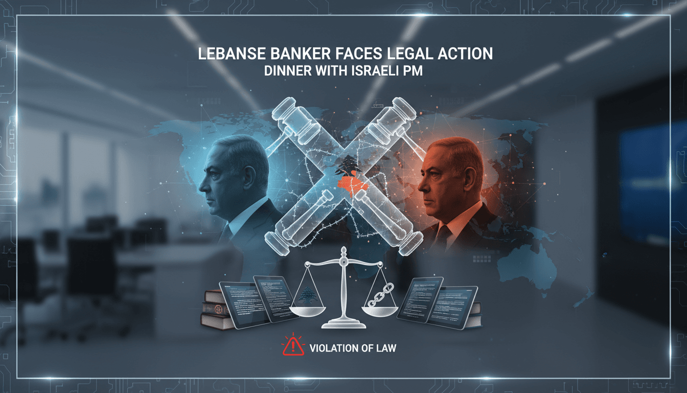 Lebanese banker Antoun Sehnaoui facing legal scrutiny over dinner with Israeli Prime Minister Netanyahu.