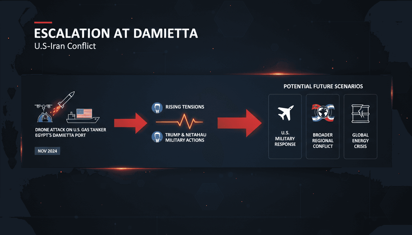 U.S. gas tanker at Damietta port following drone attack