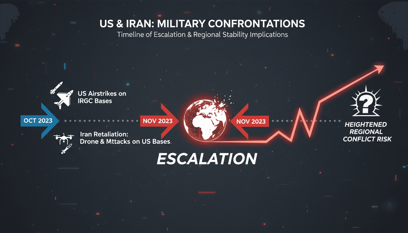 US and Iran military confrontation with airstrikes and drone attacks